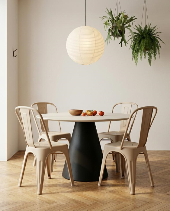 Scaun Tower Paris PP 46x50x86 cm, Polipropilenă Bej - King Home [8]