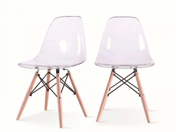 Scaun transparent Air Wood, policarbonat/lemn masiv, 130-DPC - King [3]