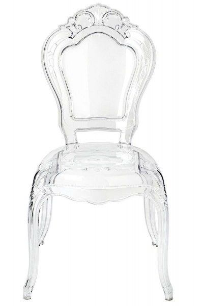 Scaun transparent de design Elisabeth stil baroc fara brate, policarbonat, 666-APC - King [4]