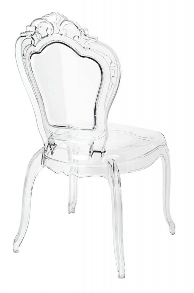 Scaun transparent de design Elisabeth stil baroc fara brate, policarbonat, 666-APC - King [3]