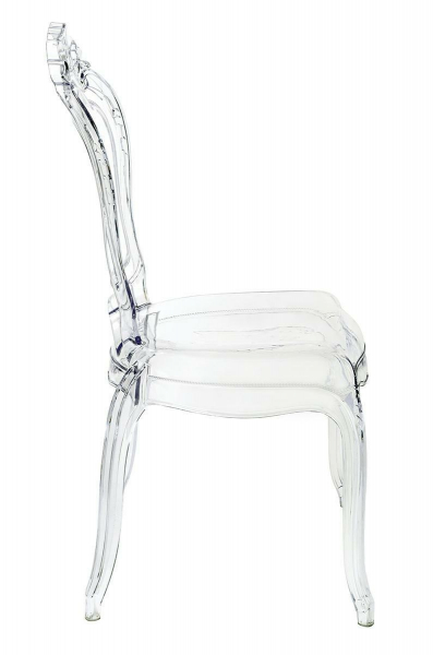 Scaun transparent de design Elisabeth stil baroc fara brate, policarbonat, 666-APC - King [2]