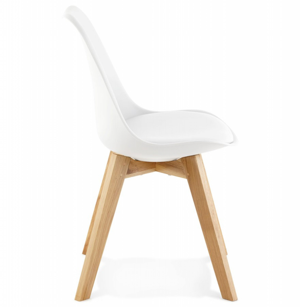 Scaun modern alb Tylik Premium stil scandinav, polipropilena / piele ecologica, picioare lemn masiv, CH01390WHWH - Kokoon [3]