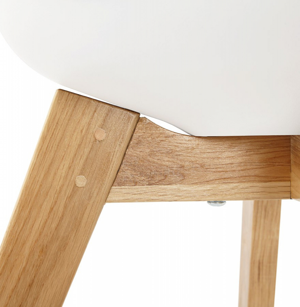 Scaun modern alb Tylik Premium stil scandinav, polipropilena / piele ecologica, picioare lemn masiv, CH01390WHWH - Kokoon [9]