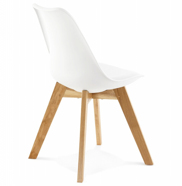 Scaun modern alb Tylik Premium stil scandinav, polipropilena / piele ecologica, picioare lemn masiv, CH01390WHWH - Kokoon [4]