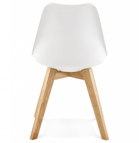 Scaun modern alb Tylik Premium stil scandinav, polipropilena / piele ecologica, picioare lemn masiv, CH01390WHWH - Kokoon [5]