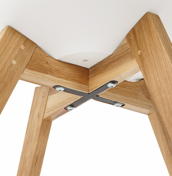 Scaun modern alb Tylik Premium stil scandinav, polipropilena / piele ecologica, picioare lemn masiv, CH01390WHWH - Kokoon [10]