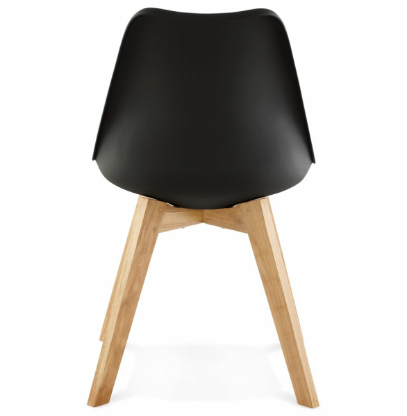 Scaun dining negru Tylik Premium, stil scandinav fara brate, polipropilena / piele ecologica, picioare lemn masiv, CH01400BLBL - Kokoon [5]