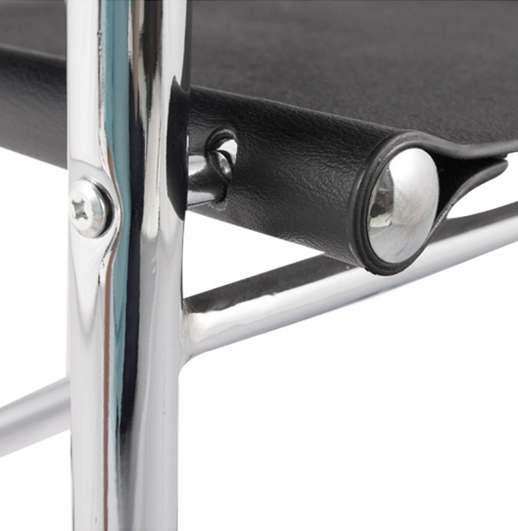 Scaun birou Welcome negru fix, piele ecologica premium / baza metal crom, AC00180BL - Kokoon [9]