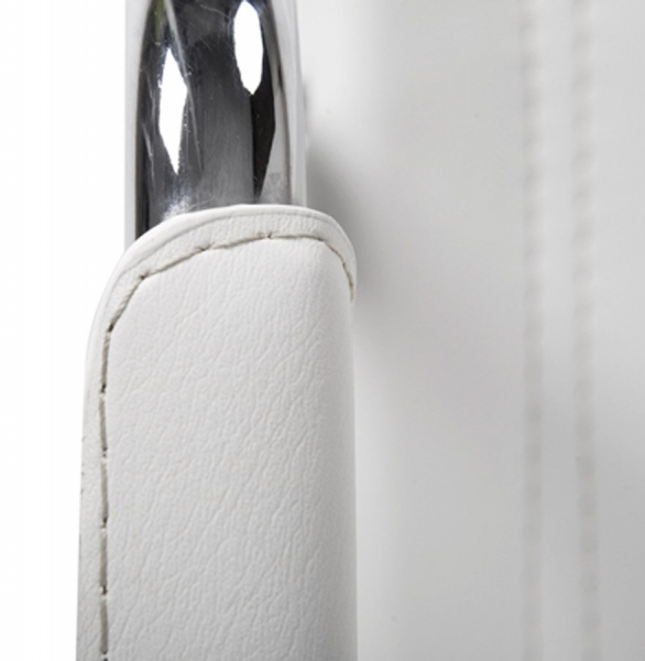Scaun birou fix Welcome alb, piele ecologica premium / baza metal crom, AC00190WH - Kokoon [6]
