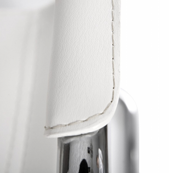 Scaun birou fix Welcome alb, piele ecologica premium / baza metal crom, AC00190WH - Kokoon [7]