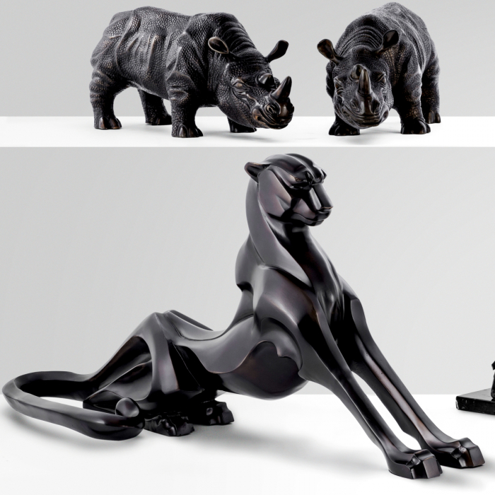   Sculptura CheetahFinisaj bronz cu accente de ghepard 109806 EICHHOLTZ [2]