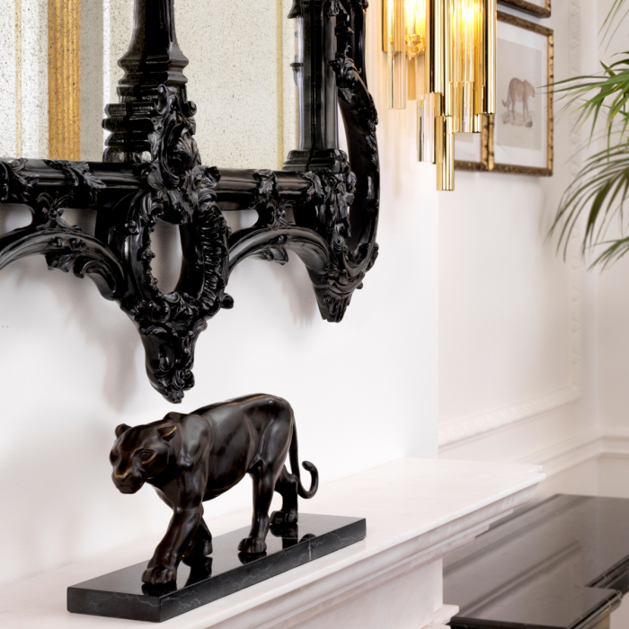   Sculptura de bronz Panther pe bază de marmură 109572 EICHHOLTZ [4]