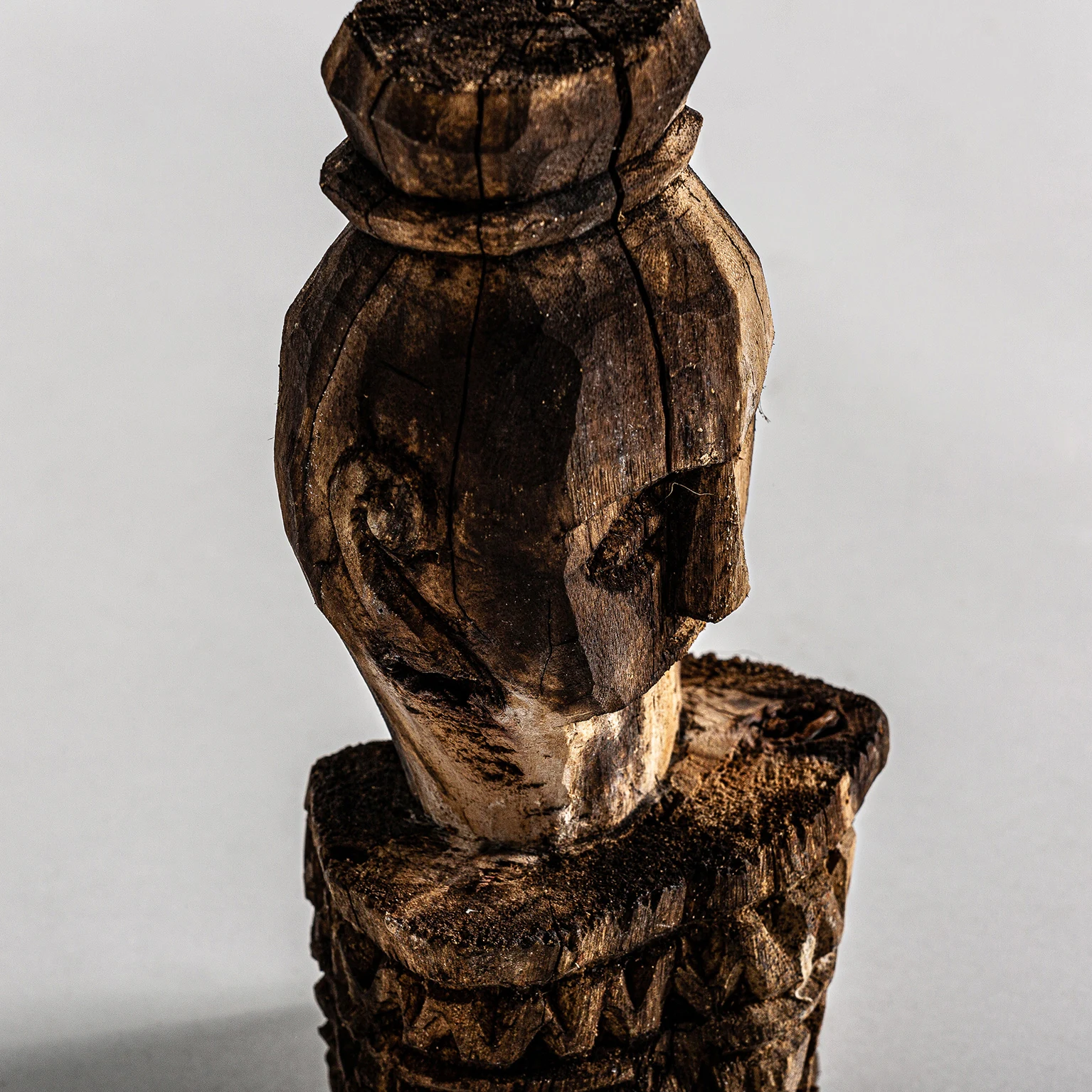 Sculptura Decorativa din Lemn de Tec, 10x10x28 cm, Stil Etnic - VicalHome 30053 [7]