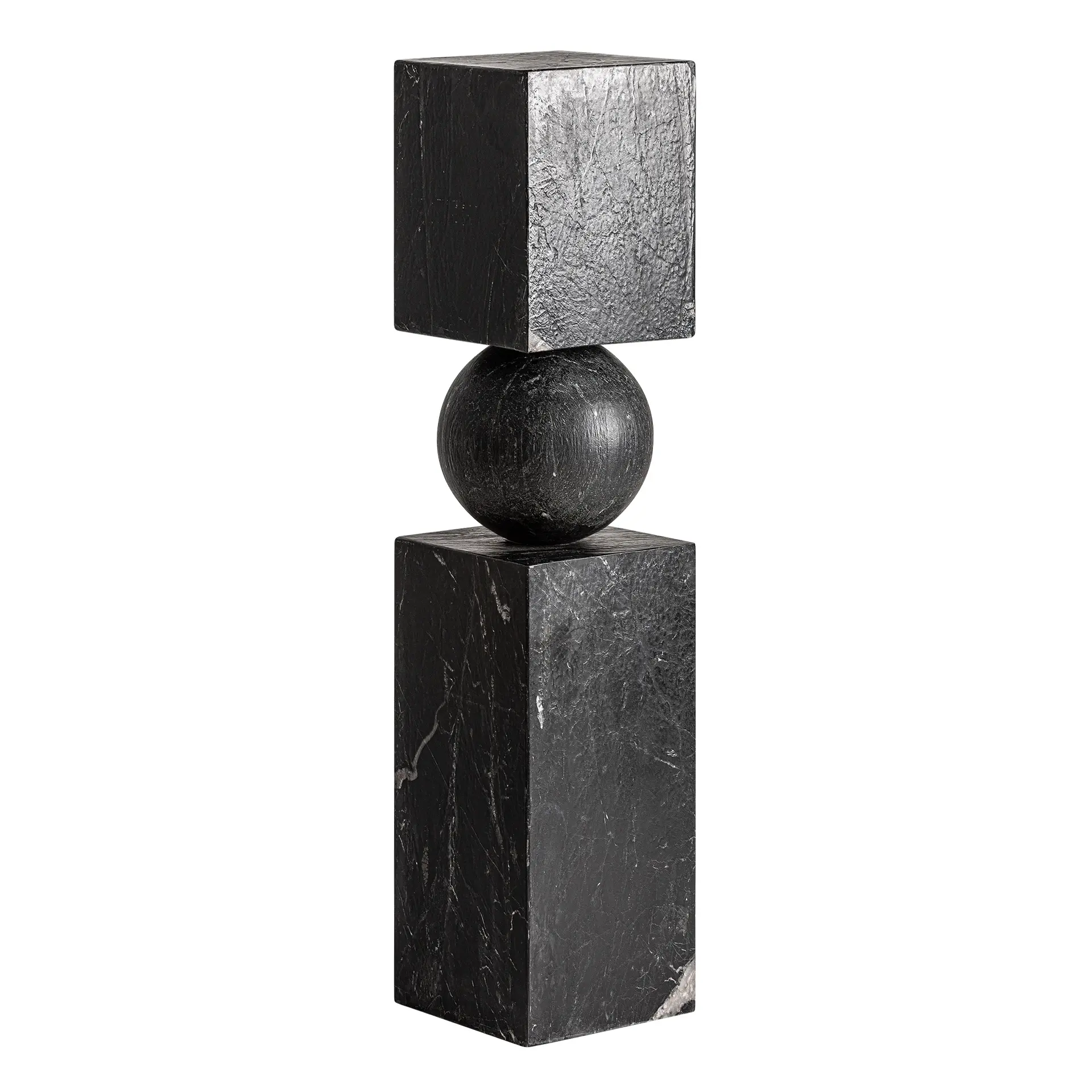 Scultura de Podea 28x28x123 cm, Marmura Negru - VicalHome VicalHome 38708 [2]