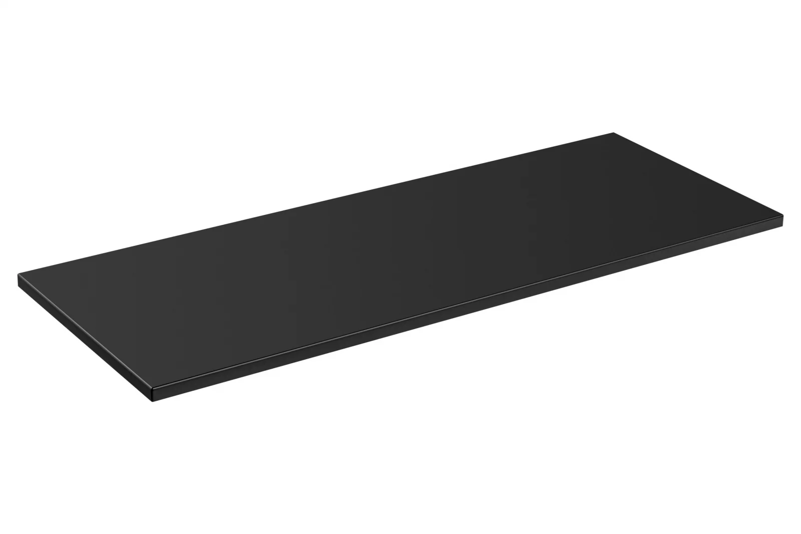 Set 2 Masti + Blat Si 2 Lavoare Aplicate Adel Black 120 CM, MDF Riflat, Culoare Negru - COMAD C129551 [7]