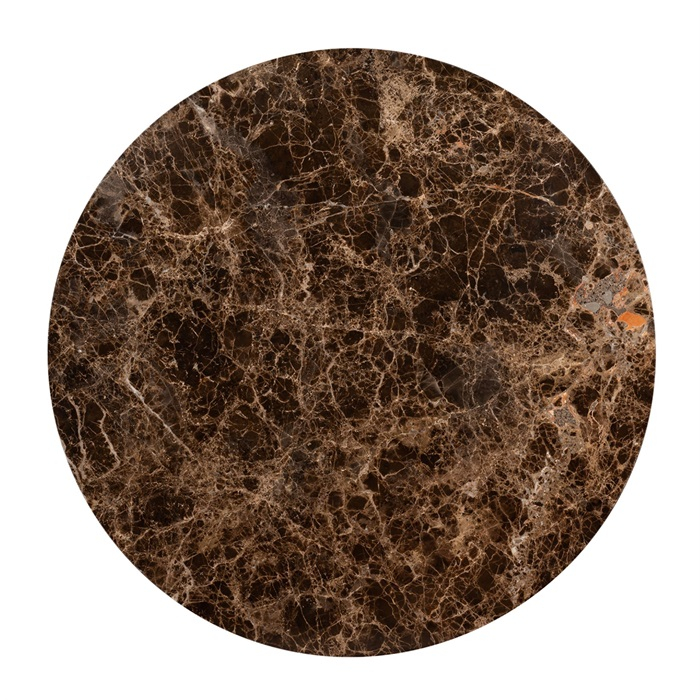 Set 2 masute cafea rotunde maro/alb Zuka premium, blat marmura cadru metal negru, 7051 - Richmond Interiors [7]
