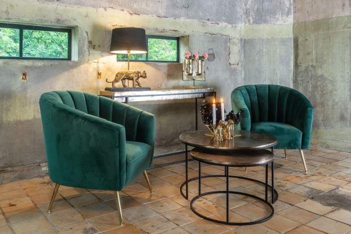Set 2 masute cafea rotunde Medvi, blat din aluminiu, baza metal, 825026 - Richmond Interiors [4]