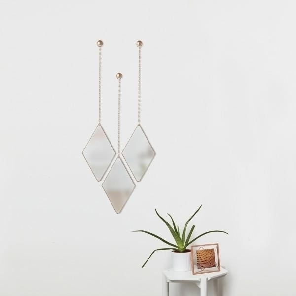 Set 3 oglinzi decorative moderne Zita in forma de romb, cadru metalic diverse culori, 358777-221 - King [12]