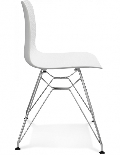 Scaun alb de design Mikko picioare crom otel / polipropilena, CH01680WHCH - Kokoon [3]