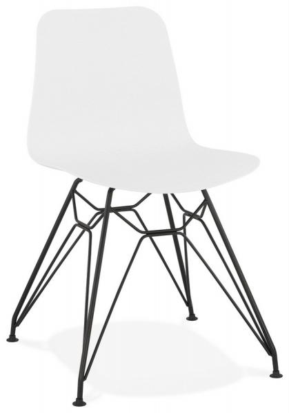 Scaun alb de design Mikko picioare negre otel / polipropilena, CH01690WHBL - Kokoon [3]