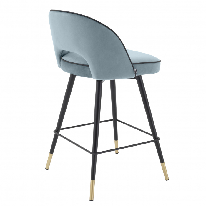   Scaun de bar Cliff din catifea neagră roche set de 2 114575 EICHHOLTZ [10]