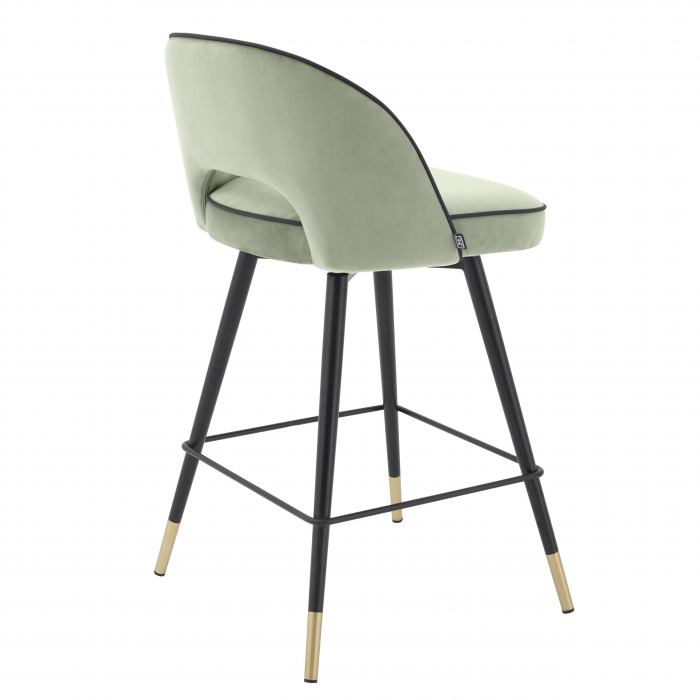   Scaun de bar Cliff din catifea neagră roche set de 2 114575 EICHHOLTZ [14]