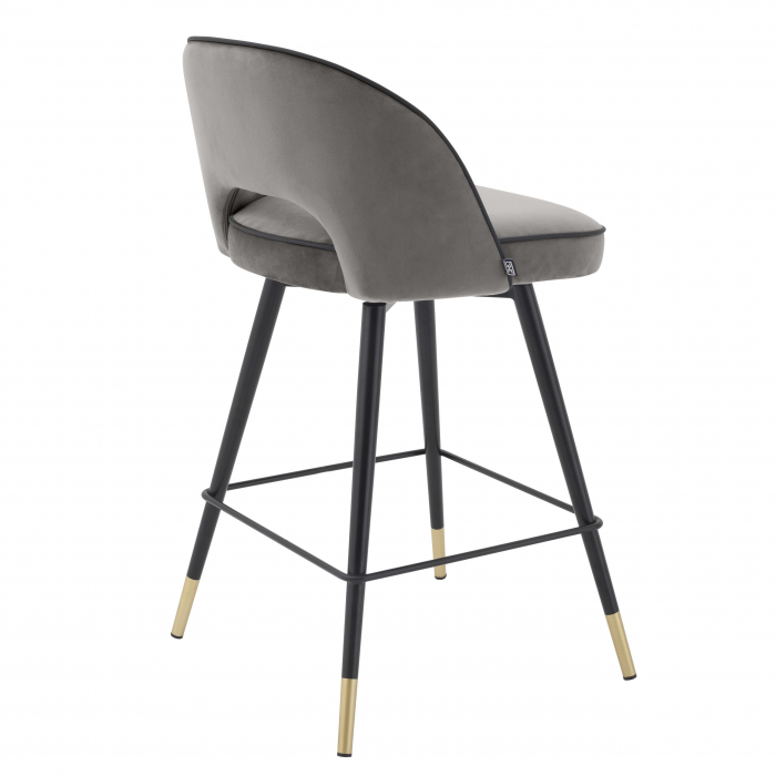   Scaun de bar Cliff din catifea neagră roche set de 2 114575 EICHHOLTZ [18]