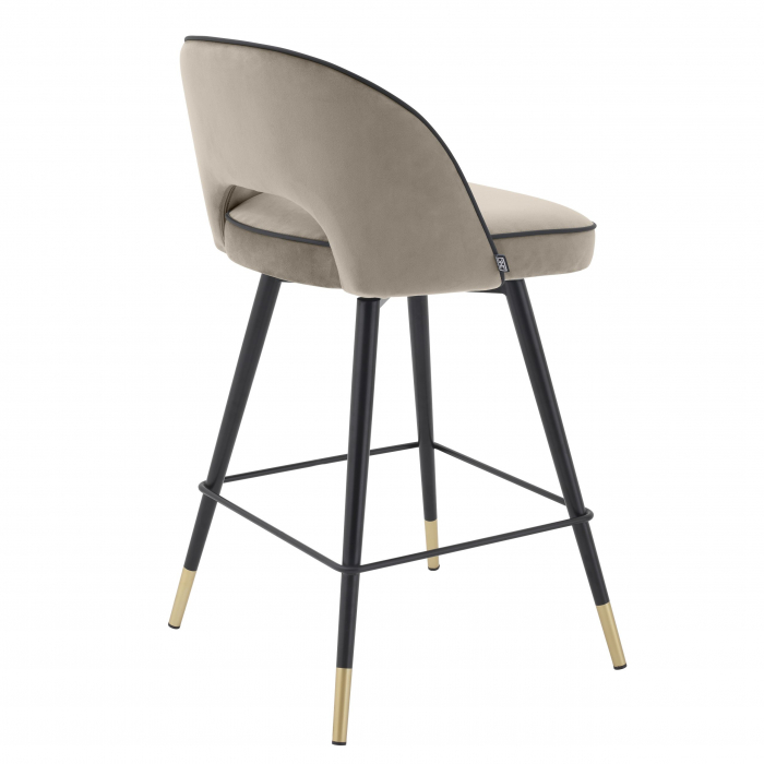   Scaun de bar Cliff din catifea neagră roche set de 2 114575 EICHHOLTZ [22]