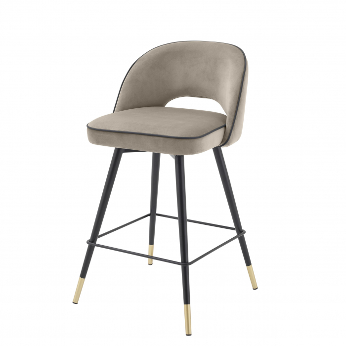   Scaun de bar Cliff din catifea neagră roche set de 2 114575 EICHHOLTZ [24]