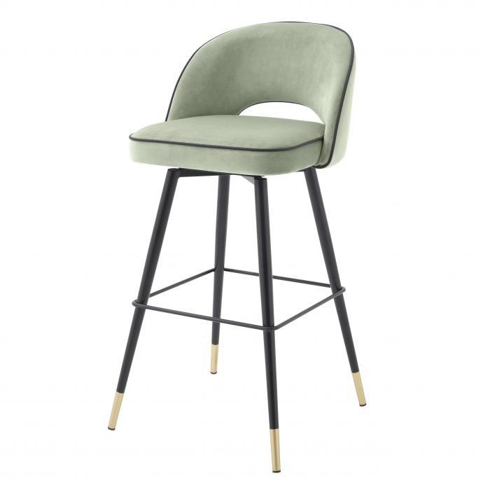   Scaun de bar Cliff din catifea savona albastră set de 2 114316 EICHHOLTZ [12]