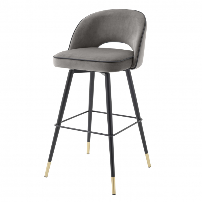   Scaun de bar Cliff din catifea savona albastră set de 2 114316 EICHHOLTZ [16]