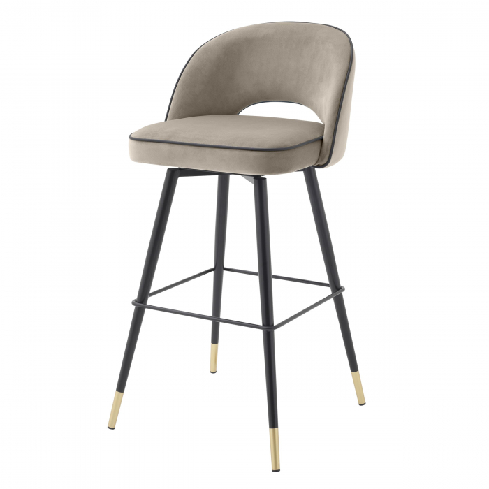   Scaun de bar Cliff din catifea savona albastră set de 2 114316 EICHHOLTZ [18]