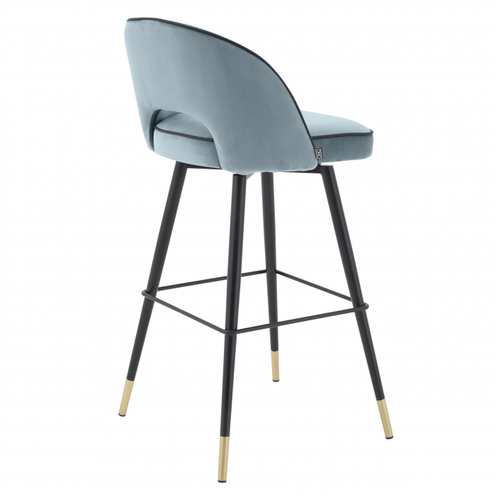   Scaun de bar Cliff din catifea savona albastră set de 2 114316 EICHHOLTZ [4]