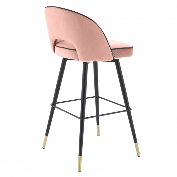   Scaun de bar Cliff din catifea savona albastră set de 2 114316 EICHHOLTZ [6]