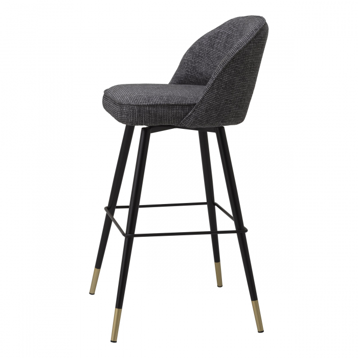 Set 2 scaune bar lux Cliff 78,5 cm textil rocat negru, picioare negre cu auriu | Eichholtz - 116202 [4]