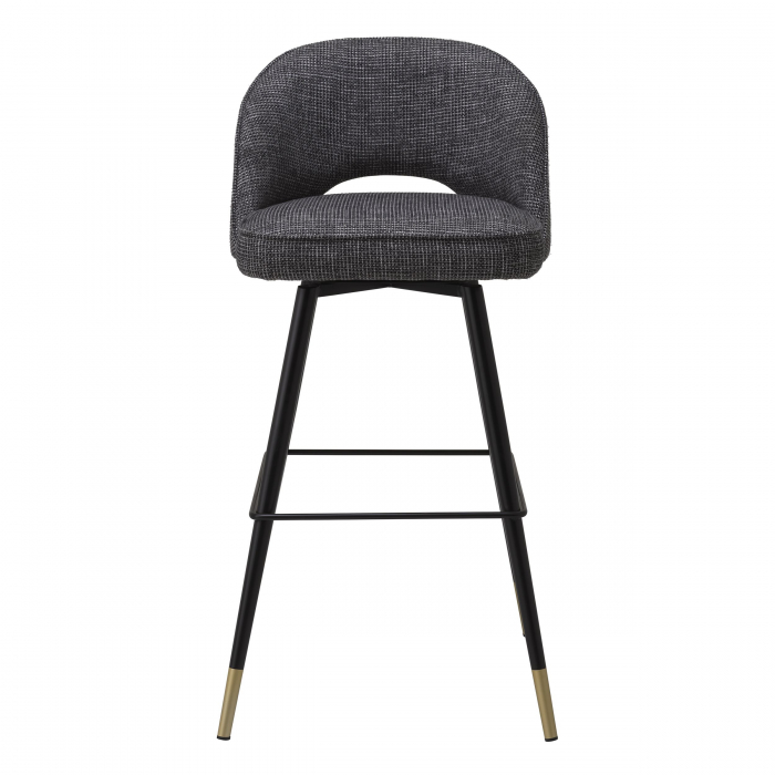 Set 2 scaune bar lux Cliff 78,5 cm textil rocat negru, picioare negre cu auriu | Eichholtz - 116202 [3]