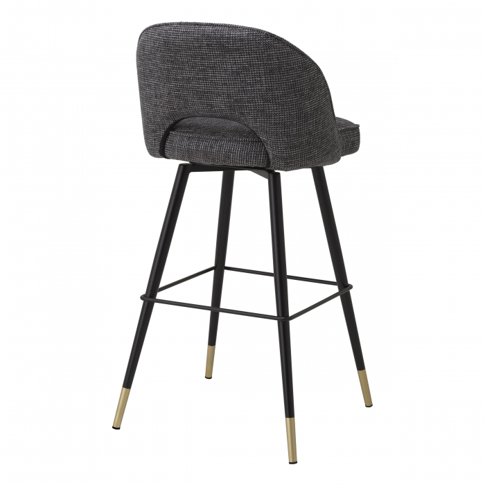 Set 2 scaune bar lux Cliff 78,5 cm textil rocat negru, picioare negre cu auriu | Eichholtz - 116202 [5]