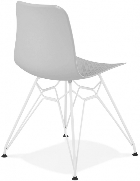Scaun gri de design Mikko picioare albe otel / polipropilena, CH01980GRWH - Kokoon [4]