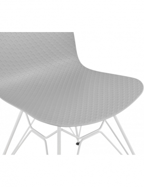 Scaun gri de design Mikko picioare albe otel / polipropilena, CH01980GRWH - Kokoon [6]