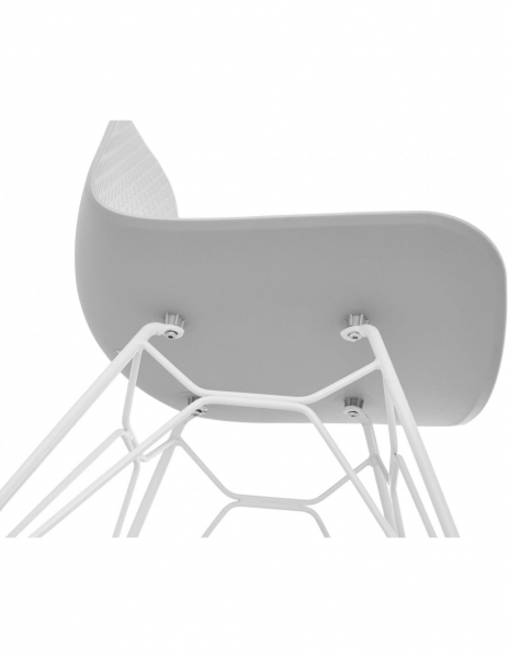 Scaun gri de design Mikko picioare albe otel / polipropilena, CH01980GRWH - Kokoon [7]
