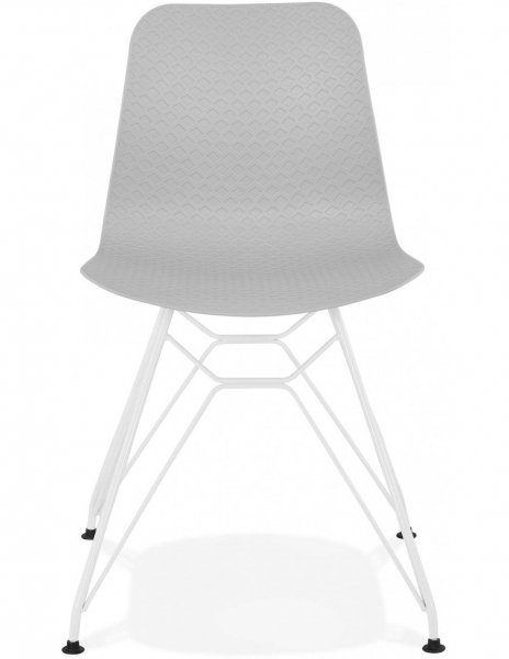 Scaun gri de design Mikko picioare albe otel / polipropilena, CH01980GRWH - Kokoon [2]
