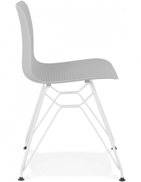 Scaun gri de design Mikko picioare albe otel / polipropilena, CH01980GRWH - Kokoon [3]