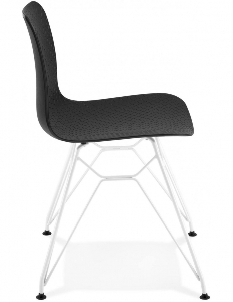 Scaune negru de design Mikko picioare albe otel / polipropilena, CH01750BLWH - Kokoon [3]