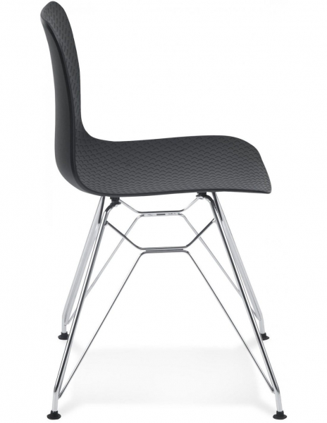 Scaun negru de design Mikko picioare crom otel / polipropilena, CH01710BLCH - Kokoon [3]