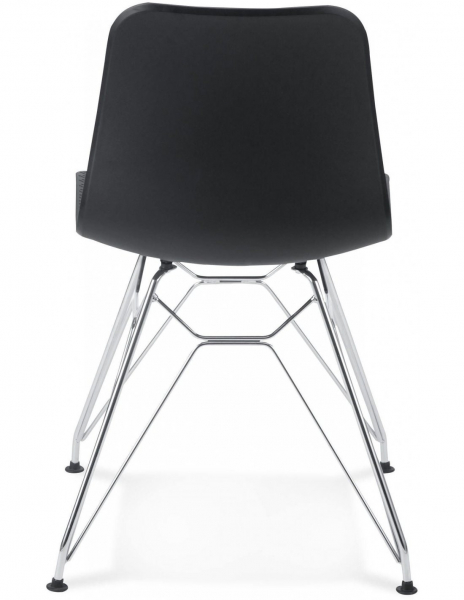 Scaun negru de design Mikko picioare crom otel / polipropilena, CH01710BLCH - Kokoon [4]