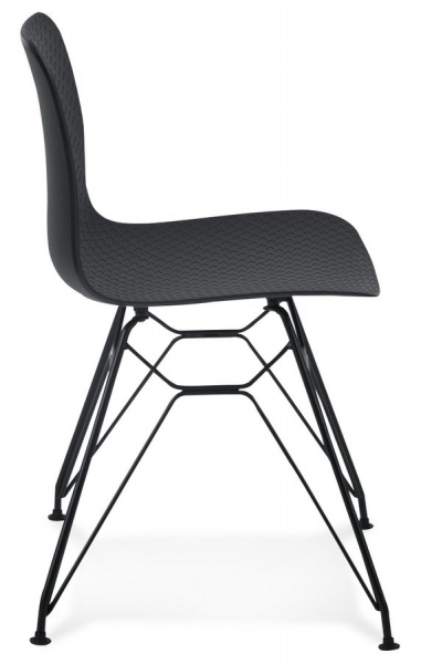 Scaun negru de design Mikko picioare negre otel / polipropilena, CH01720BLBL - Kokoon [3]