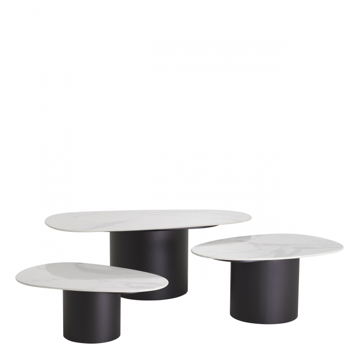   Masa de cafea Zane set de 3 din marmură ceramică albă 115560 EICHHOLTZ [3]