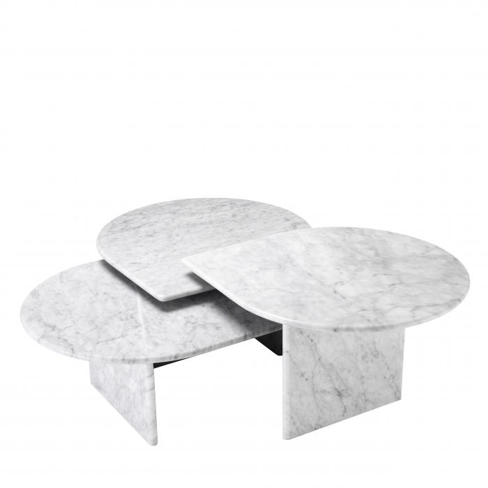 Set 3 masutea cafea lux marmura alba/neagra Naples, design modern | Eichholtz - 114331 [8]