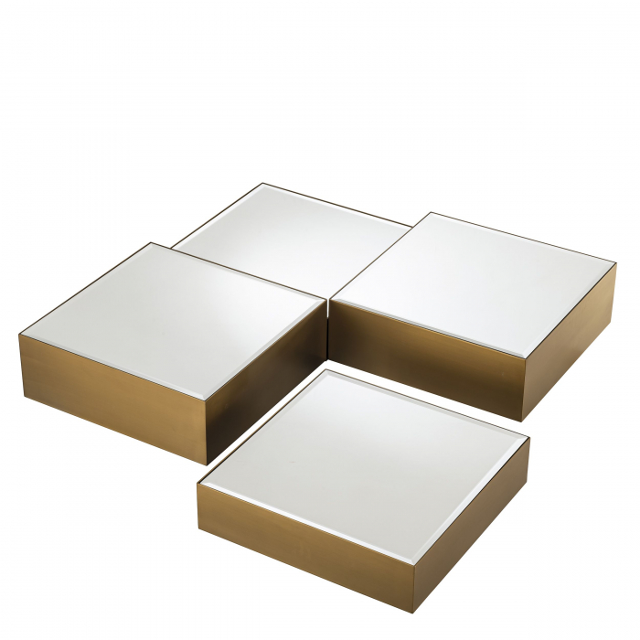   Masa de cafea Esposito finisaj din alamă periată sticlă neagră set de 4 114369 EICHHOLTZ [4]