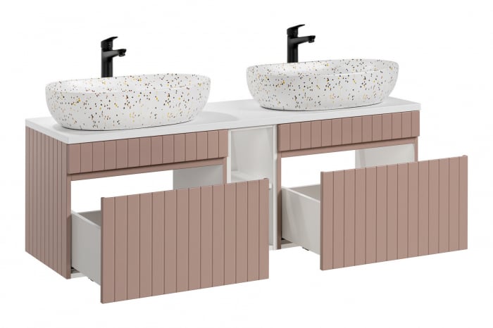 SET 140 cm MASCA + LAVOAR aplicat si extensie ICONIC ROSE MDF RIFLAT [2]